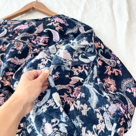 Lucky Brand Boho Floral Paisley Knit Top - Picture 4 of 10